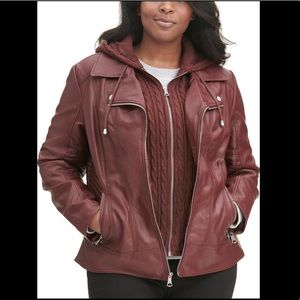 Plus Size Marc New York Cycle Leather Jacket